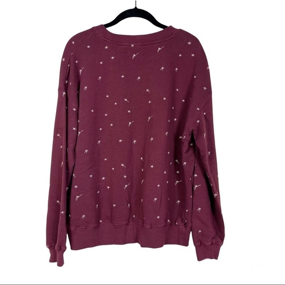 Lou & Grey Loft Burgundy Embroidered Shooting Star Terry Sweatshirt Top
Size S - Picture 3 of 6